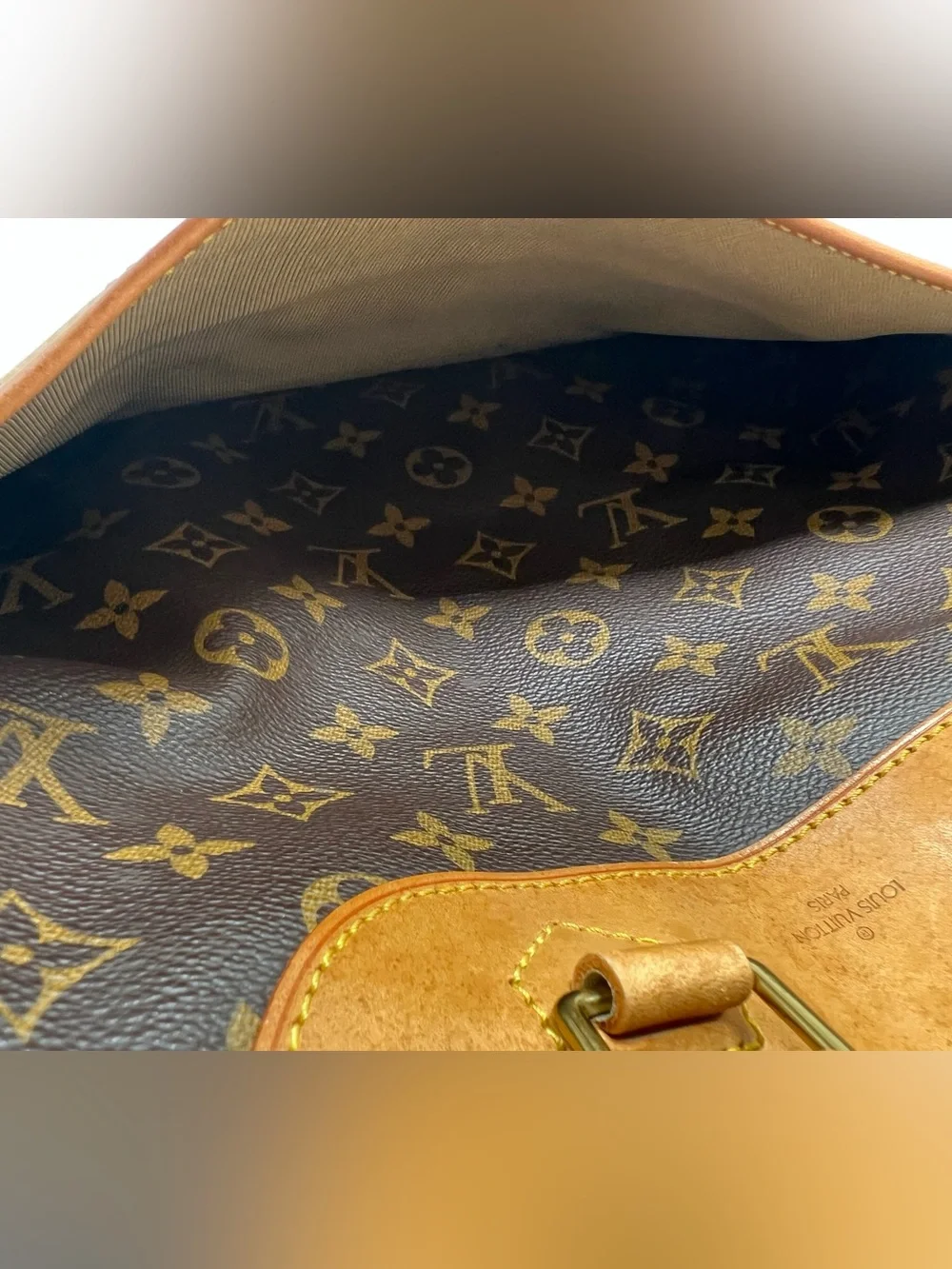 Louis Vuitton Monogram Trouville Handbag Brown Canvas Satchel Purse M42228
